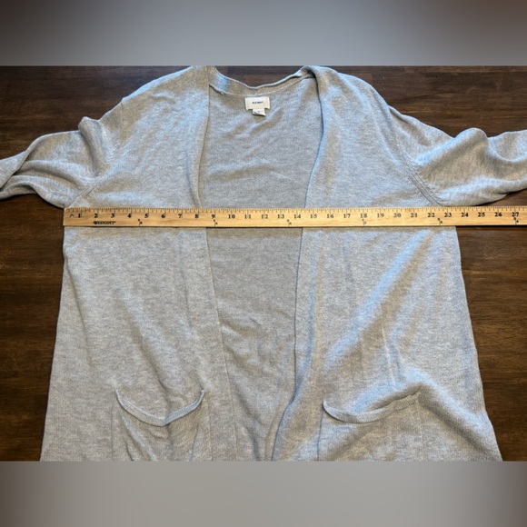 Old Navy Open Front Long Knit Cardigan Sweater Woman’s SZ XL Grey Lightweight - Picture 7 of 8